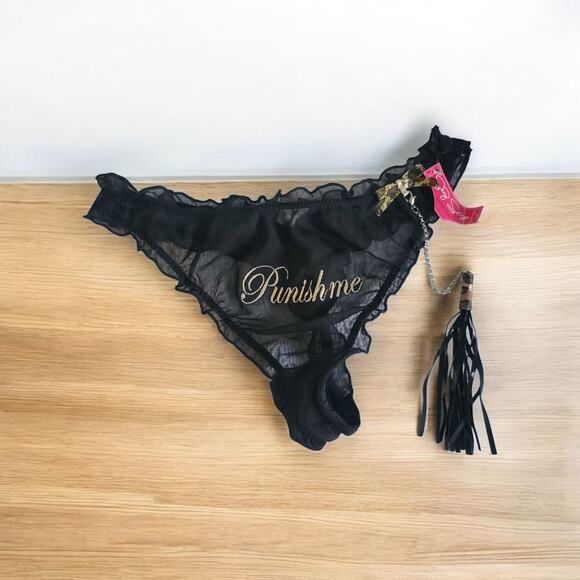 VTG NWT Punish Me Cosplay Novelty Bachellor Panty Thong with Whip Attached SM - Picture 8 of 8